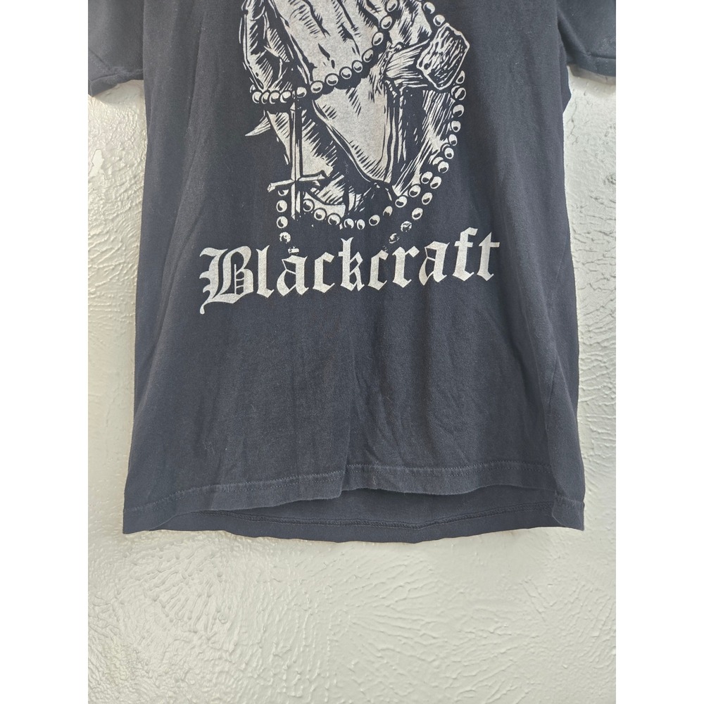 Blackcraft Cult Praying Hands Graphic T Shirt XS Black Cotton Goth Punk Edgy Top - Picture 6 of 8